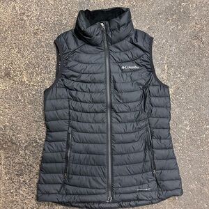 Columbia Omni Heat Puffer Vest Women’s Medium Black Fleece Collar Winter